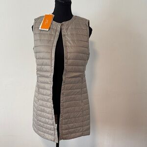 Women's Taupe Quilted Vest